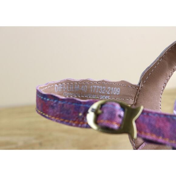 New L' Artiste Sandals 40 Leather Difi Floral Embellishment Gold Block Heel - Picture 10 of 12